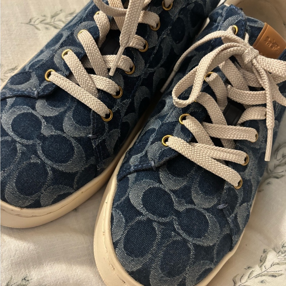 Mens Blue Coach Patterned Sneakers